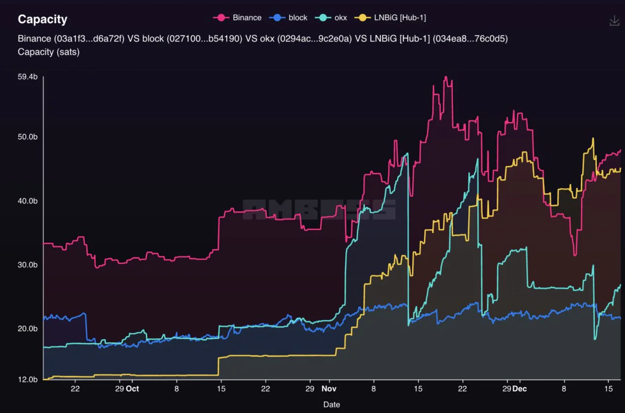 Das Lightning Network erreicht neue Kapazitäts-Höchststände, getrieben durch Börsen wie Binance und OKX.