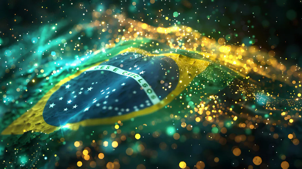 Brasilien Flagge mit digitalisiert